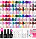 Conjunto de Esmaltes em Gel para Unhas - 100 Cores + Base e Top Coat (119 Unidades)