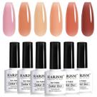 Conjunto de esmaltes em gel RARJSM Nude Pinky Purple Jelly 7,5 mL x6