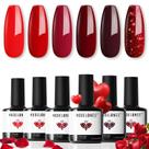 Conjunto de Esmaltes em Gel Vermelhos Modelones (6 Cores, 7ml) - Dia dos Namorados