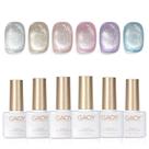 Conjunto de esmaltes GAOY Cat Eye Gel com ímã, prata, azul, rosa