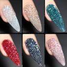 Conjunto de Esmaltes GAOY com Glitter Refletivo - 6 Cores (7,3 mL)