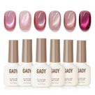 Conjunto de esmaltes GAOY Pink Cat Eye Gel 6 cores com ímã