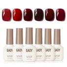 Conjunto de esmaltes GAOY Red Gel 6 cores Borgonha Cherry Jelly