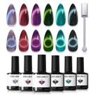 Conjunto de Esmaltes Gel Cat Eye Modelones - 6 Cores com Ímã