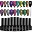 Conjunto de Esmaltes Gel MIZHSE Cat Eye - 10 Cores com Bastão Magnético