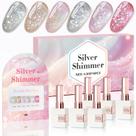 Conjunto de esmaltes Glitter Gel Double Rhythm 15 mL x 6 com placa de exibição Conjunto de esmaltes Glitter Gel Double Rhythm 15 mL x 6 com placa de exibição