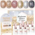 Conjunto de esmaltes Glitter Gel Double Rhythm 15 mL x 6 com placa de exibição Conjunto de esmaltes Glitter Gel Double Rhythm 15 mL x 6 com placa de exibição