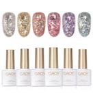 Conjunto de esmaltes Glitter Gel GAOY 6 cores 7,3 mL UV LED