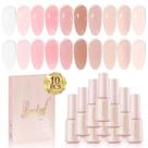Conjunto de esmaltes Larvall Gel 10 cores Sheer Nude 7ml