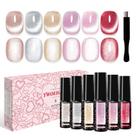 Conjunto de Esmaltes Magnéticos TWOEIGHT Jelly Cat Eye - 8ml x 6 Cores