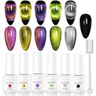 Conjunto de esmaltes Makartt 9D Magnetic Cat Eye Gel 6 cores
