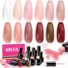 Conjunto de Esmaltes MEFA Jelly Gel - 12 Cores Vibrantes