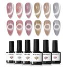 Conjunto de esmaltes modelones Cat Eye Gel 6 cores 7mL com ímã