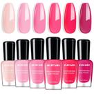 Conjunto de esmaltes Morovan Hot Pink Air Dry para mulheres de 6 cores