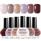 Conjunto de esmaltes OpenLive 6 cores nude rosa 10 ml