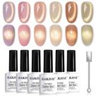 Conjunto de Esmaltes RARJSM Gold Glitter Cat Eye - 6 Unidades de 7,5ml