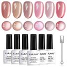 Conjunto de Esmaltes RARJSM Nude Glitter Cat Eye - 6 Unidades de 7,5ml com Imã