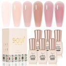 Conjunto de Esmaltes SHOYUM Jelly Nude Gel - 6 Cores de 7ml - Tendência 2024