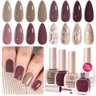 Conjunto de Esmaltes Veganos AZUREBEAUTY - 4 Cores Nude, Roxo e Glitter