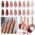 Conjunto de Esmaltes Veganos AZUREBEAUTY - 8 Cores com Efeito Jelly Shimmery