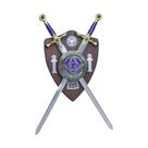 Conjunto de Espadas Maçom Decorativas Azul com Suporte 75 cm