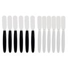 Conjunto de espátula de inox para patê ou manteiga com cabo de plástico branco ou preto de cozinha