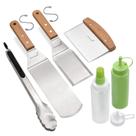 Conjunto de espátulas Anmarko em aço inoxidável com raspador de 6 peças