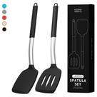 Conjunto de espátulas de silicone Home Hero em aço inoxidável (2 unidades - preto)