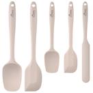 Conjunto de Espátulas HOTEC de Silicone Resistente ao Calor 5pcs Caqui