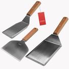 Conjunto de Espátulas para Alimentação Vovoly em Aço Inoxidável 3 Peças para Churrasqueira