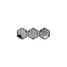 Conjunto de Espelho Decorativo DG Hexa Black