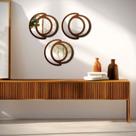 Conjunto de Espelhos Trio Emoldurado Mdf Fases 30x30