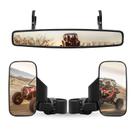 Conjunto de espelhos UTV, visão traseira lateral e central para Polaris RZR Honda