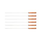 Conjunto de Espetinhos Tramontina 6 Peças Aço Inox com Cabo de Madeira 50 cm Conjunto de Espetinhos Tramontina 6 Peças Aço Inox com Cabo de Madeira 50 cm