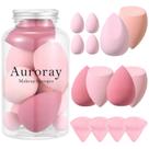 Conjunto de esponjas de maquiagem auroray, 14 unidades com pó, puff, rosa