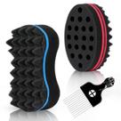 Conjunto de esponjas para cabelo Supaze para homens e mulheres com pente garfo de metal para afro, 3 peças