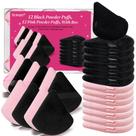 Conjunto de esponjas para pó Scaups 24 peças preto e rosa 7 cm