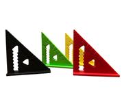 Conjunto de esquadros quadrados de 3" 2 peças pequenas, plástico verde e amarelo Conjunto de esquadros quadrados de 3" 2 peças pequenas, plástico verde e amarelo