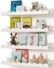 Conjunto de estantes Seocry Kids White Floating Wood 4 prateleiras