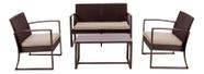 Conjunto De Estar Rattan 4 Pecas Com Sofa