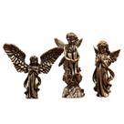 Conjunto de estátuas: estatueta Bronze Angel Small Guardian x3