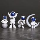 Conjunto de estátuas Ni-jasw Blue White Astronaut Outer Space x4 Conjunto de estátuas Ni-jasw Blue White Astronaut Outer Space x4