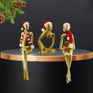 Conjunto de estátuas Sculpture Prettidecor Xmas Gold Thinker 8,7 cm