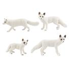Conjunto de estatuetas Arctic Fox, PVC, realista, branco, vermelho, decoração infantil Conjunto de estatuetas Arctic Fox, PVC, realista, branco, vermelho, decoração infantil