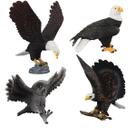 Conjunto de estatuetas Bird of Prey, 4 peças com águia careca, coruja e falcão