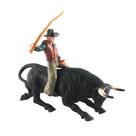 Conjunto de estatuetas Bull Rider, brinquedo realista de touro e matador em PVC