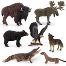 Conjunto de estatuetas de animais com tema de selva, 7 peças de brinquedo infantil realista de PVC