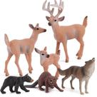Conjunto de estatuetas de animais da floresta selvagem, 6 unidades veado, castor e urso