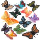 Conjunto de estatuetas de borboletas realistas, 12 peças, decoração de jardim infantil em PVC Conjunto de estatuetas de borboletas realistas, 12 peças, decoração de jardim infantil em PVC
