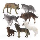 Conjunto de estatuetas de brinquedo RESTCLOUD Wolf, 7 peças de figuras de animais de lobo
